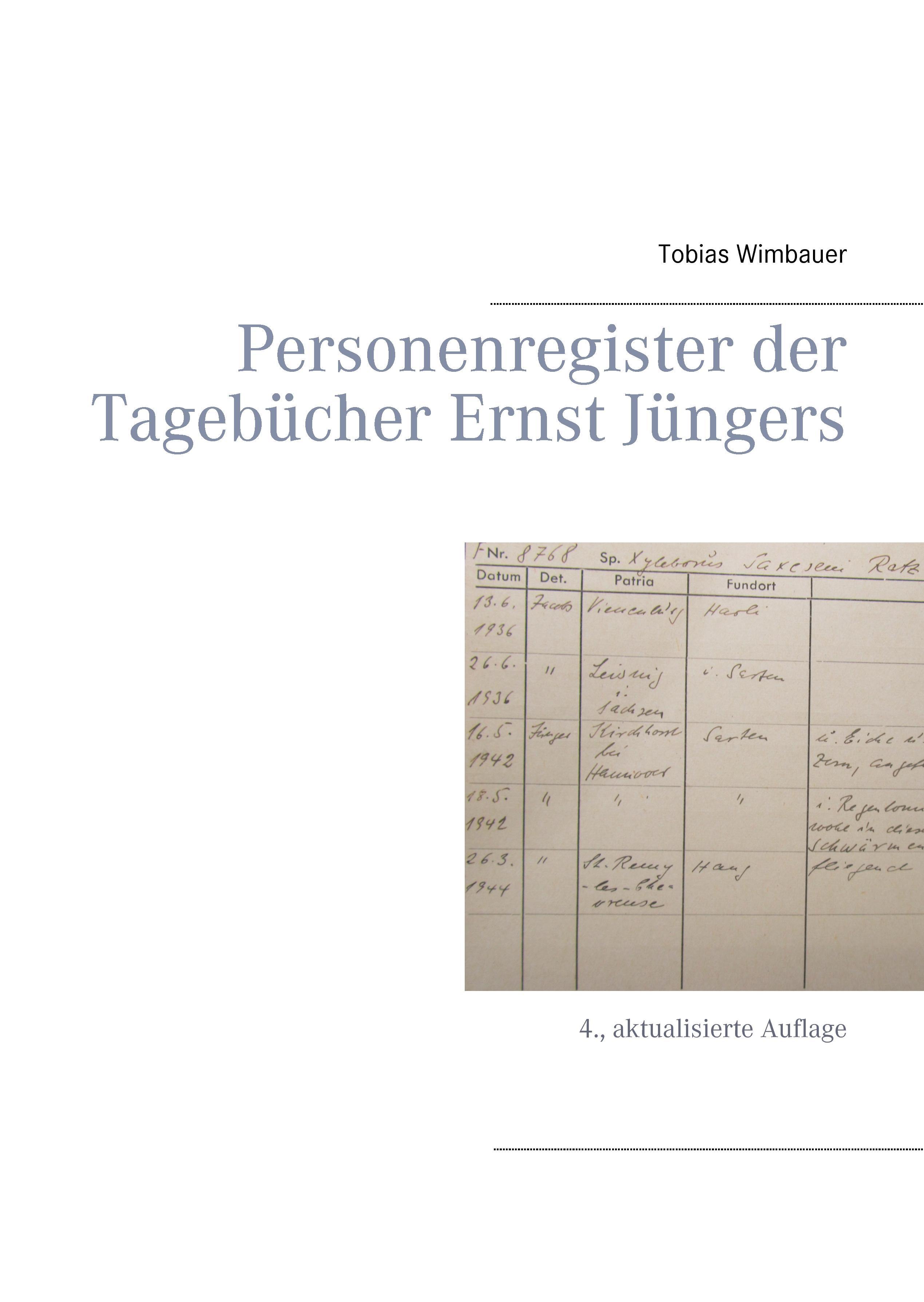 Personenregister der Tagebücher Ernst Jüngers. Großausgabe mit Schreibrand