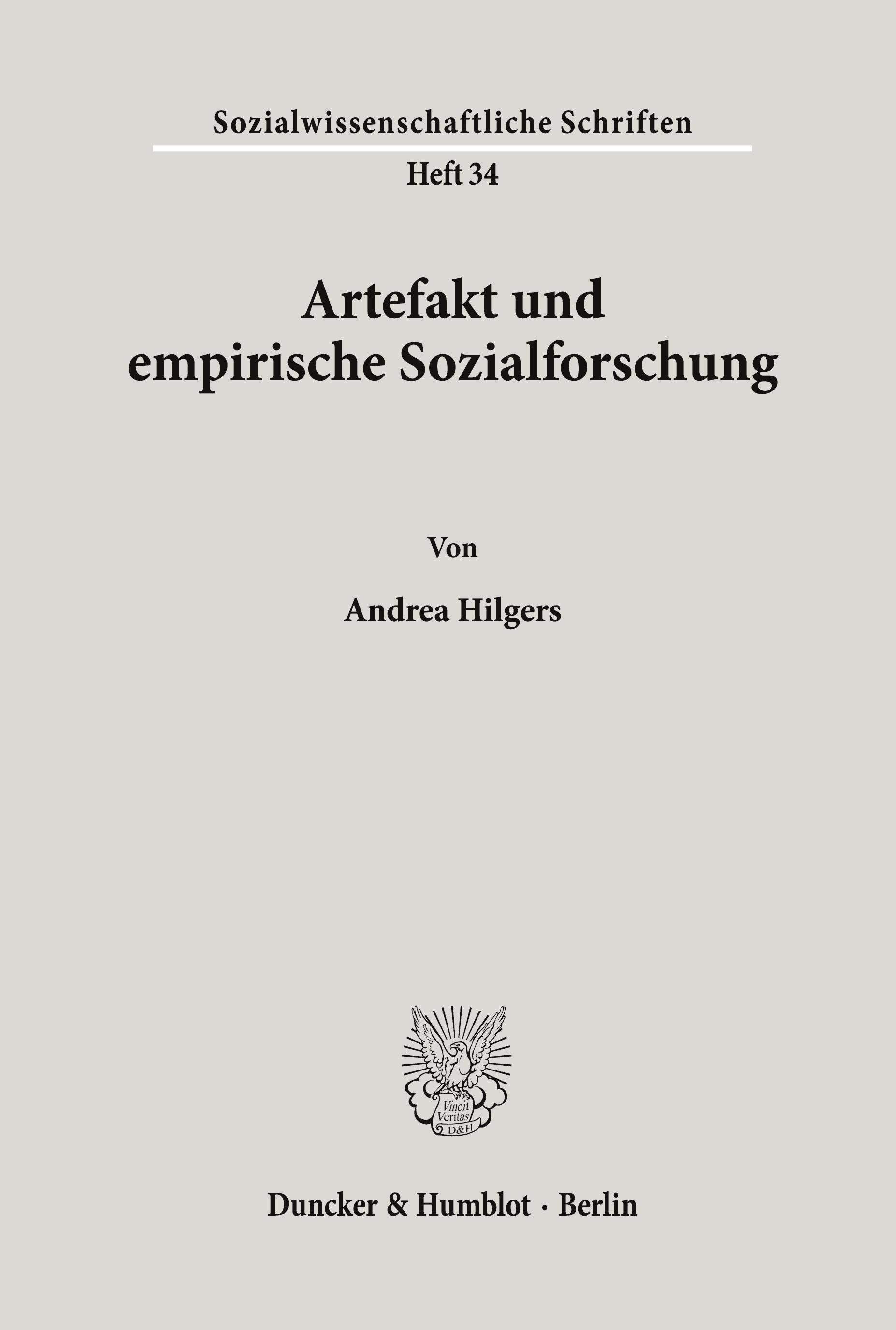 Artefakt und empirische Sozialforschung.