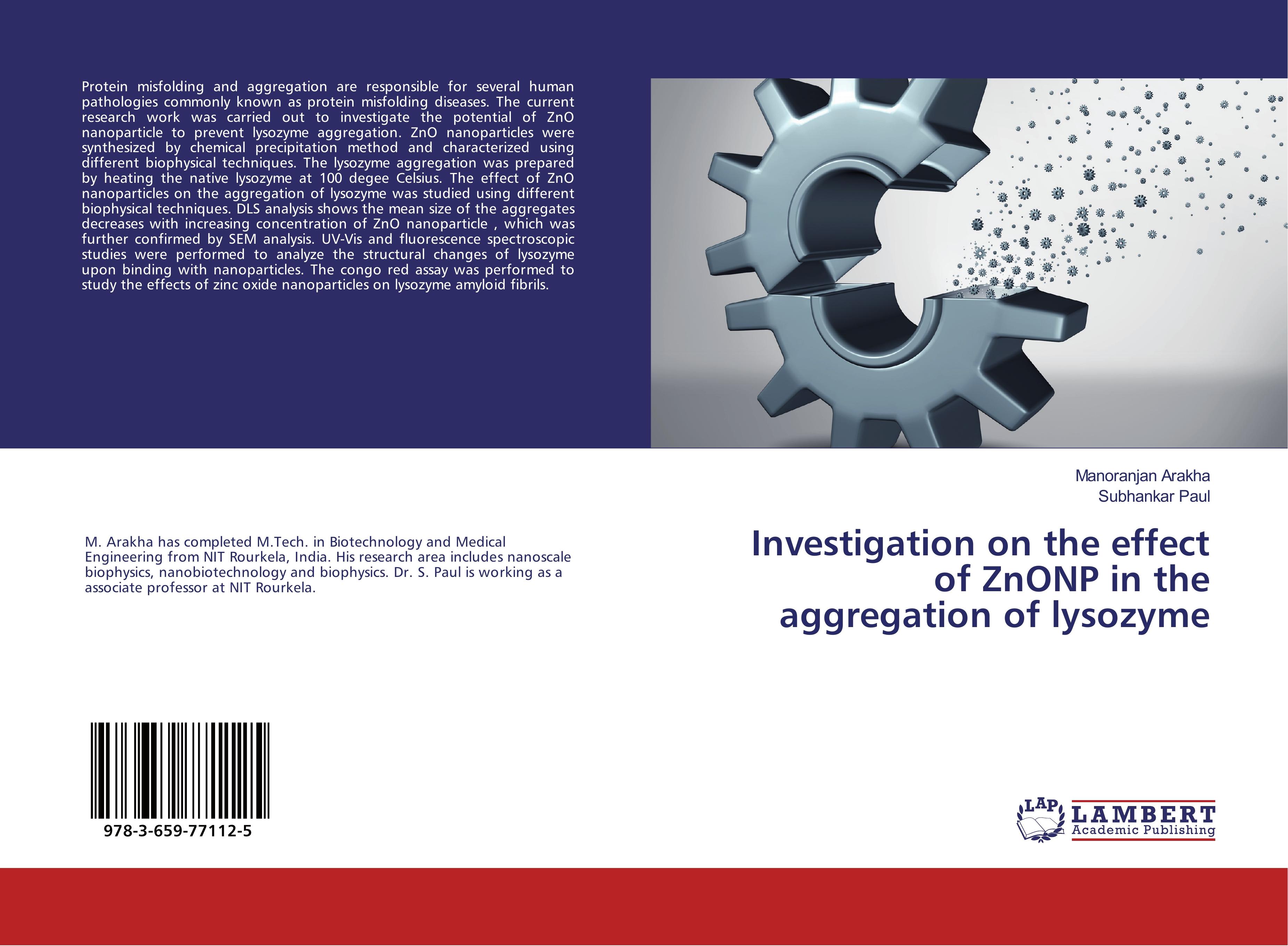 Investigation on the effect of ZnONP in the aggregation of lysozyme