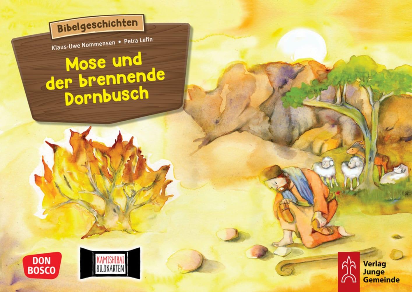 Mose und der brennende Dornbusch. Exodus Teil 4. Kamishibai Bildkartenset.