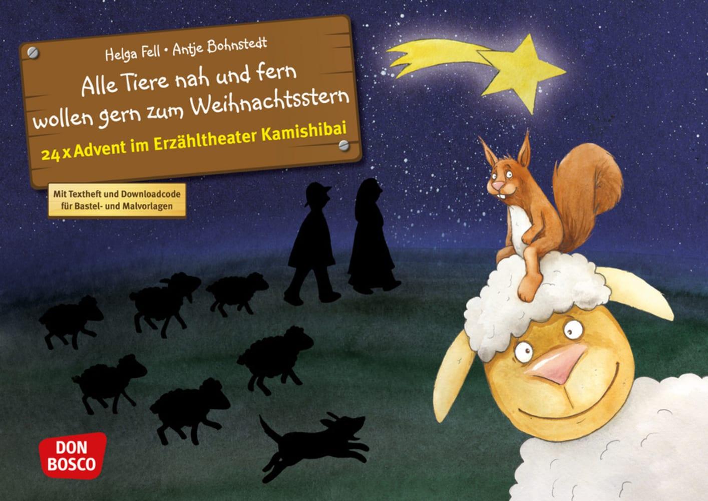 Alle Tiere nah und fern wollen gern zum Weihnachtsstern. Adventskalender.