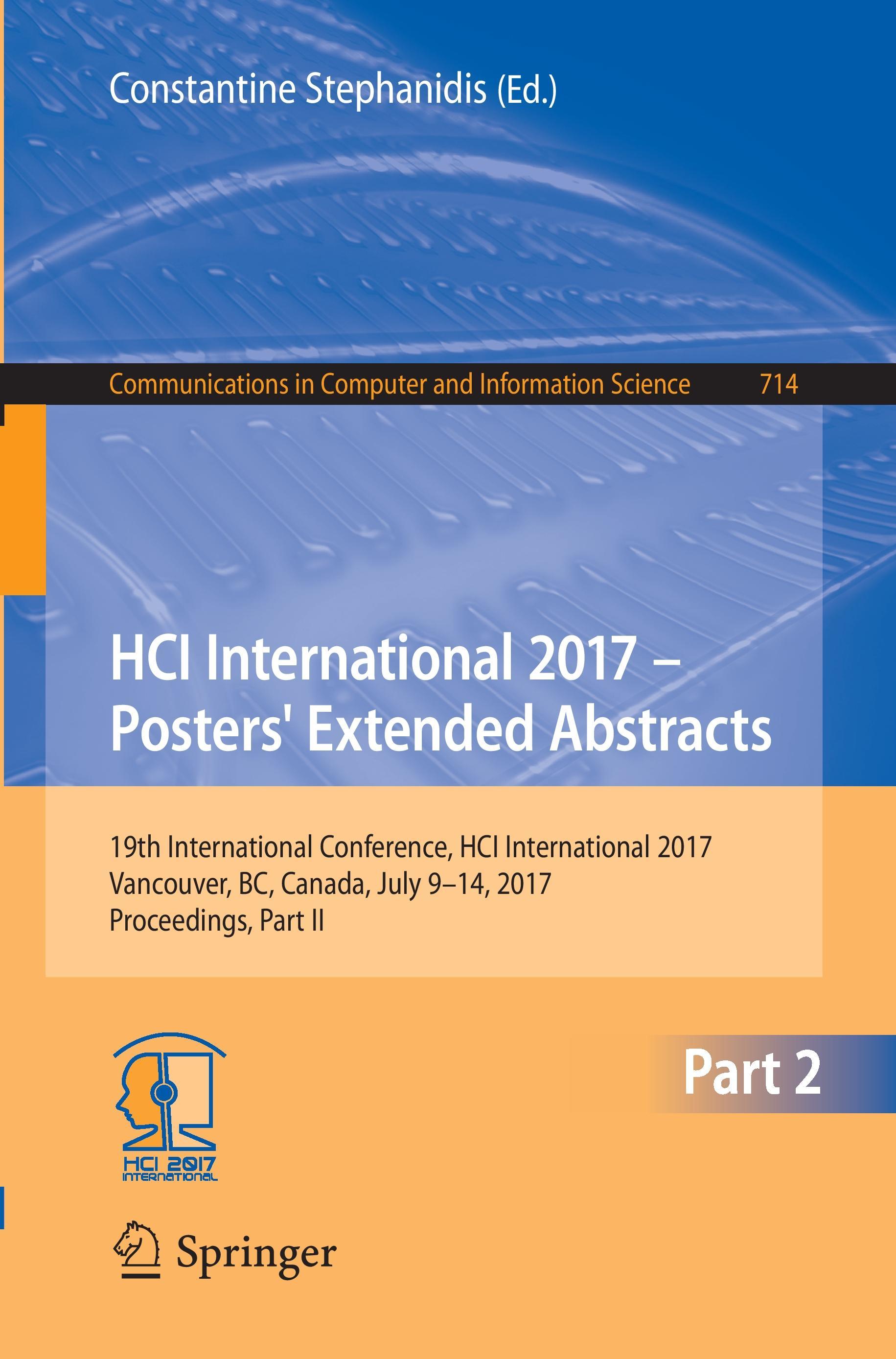 HCI International 2017 ¿ Posters' Extended Abstracts