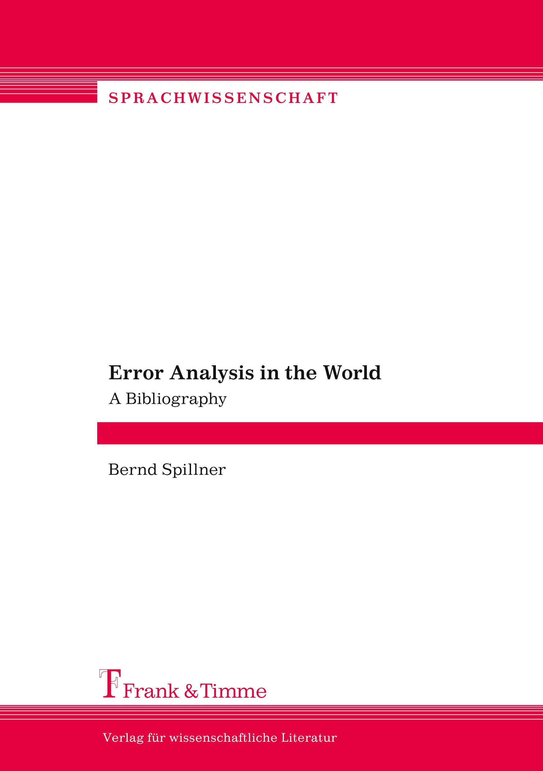 Error Analysis in the World. A Bibliography