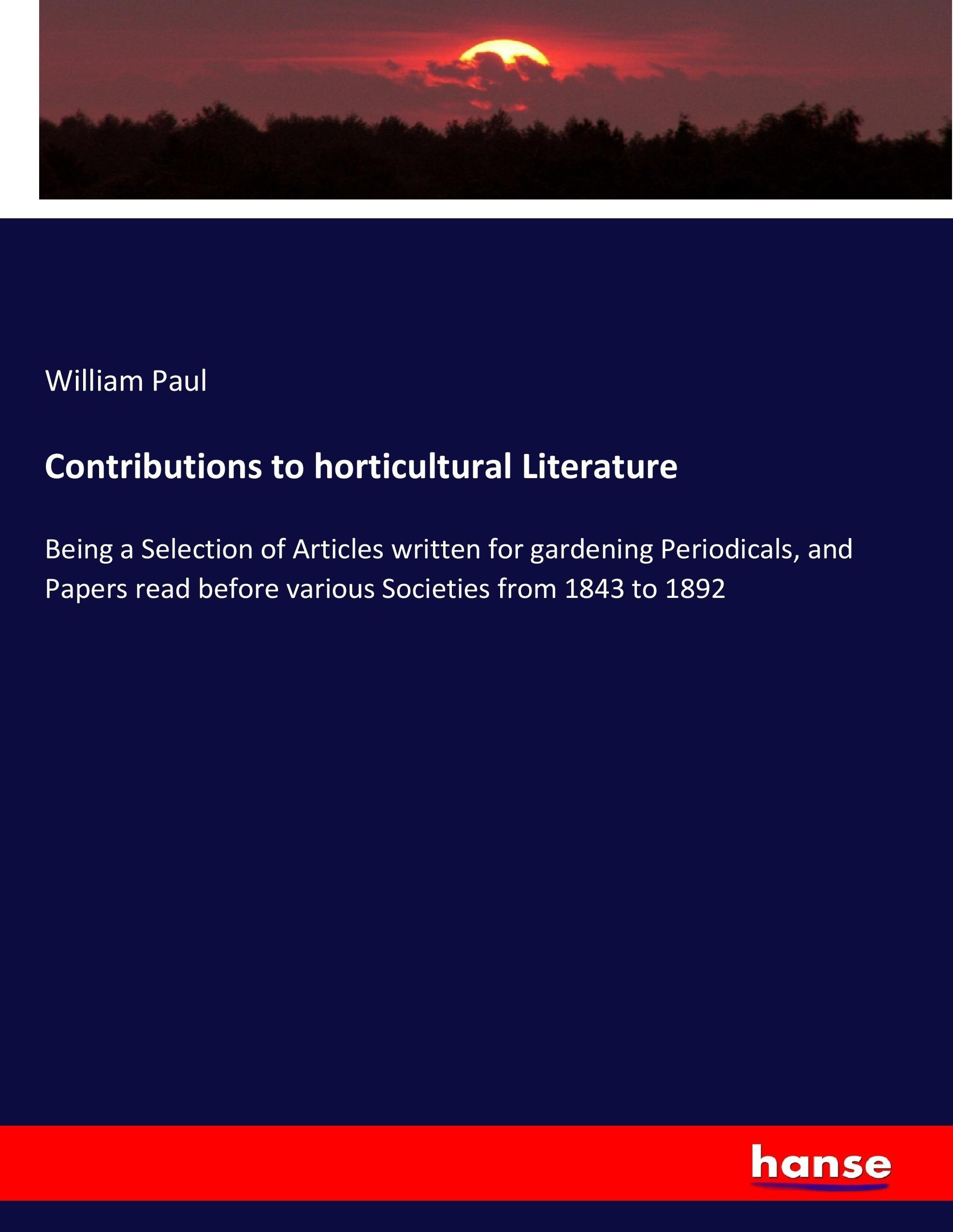 Contributions to horticultural Literature