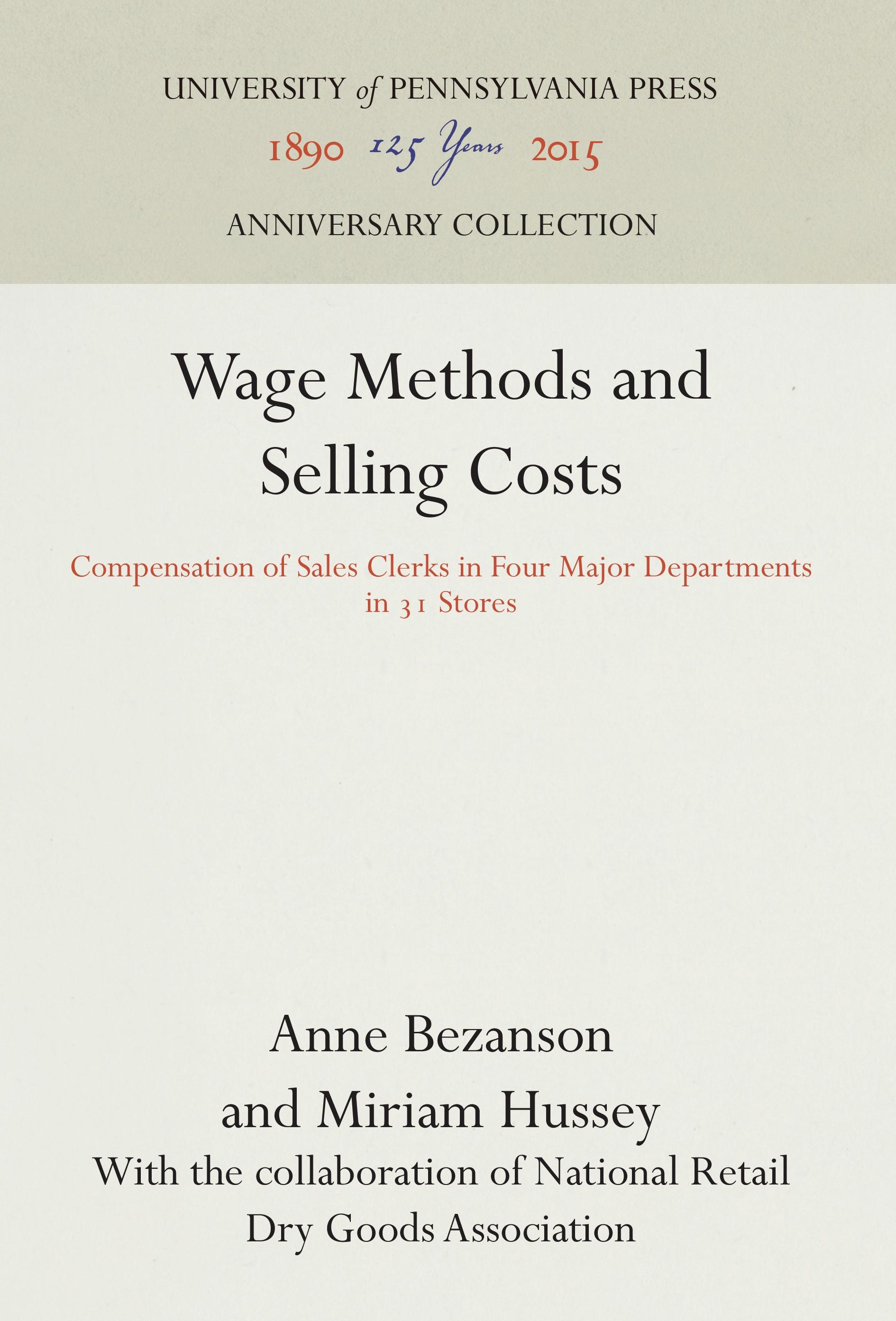 Wage Methods and Selling Costs