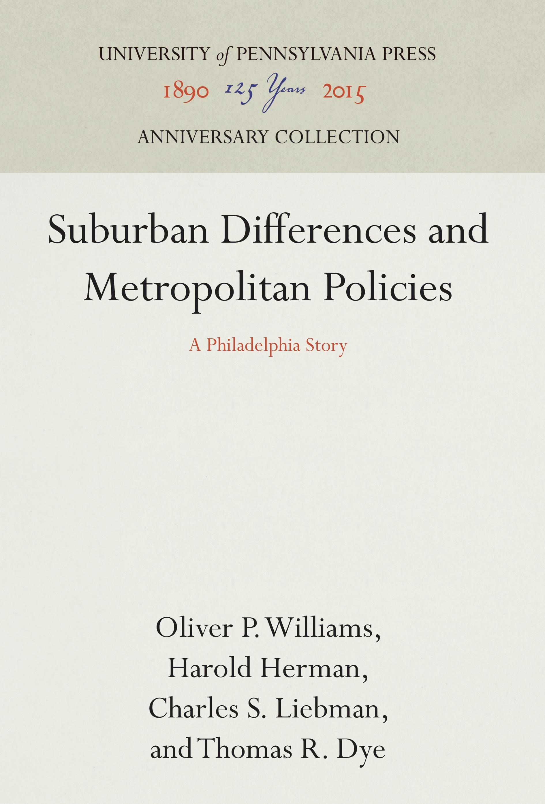 Suburban Differences and Metropolitan Policies