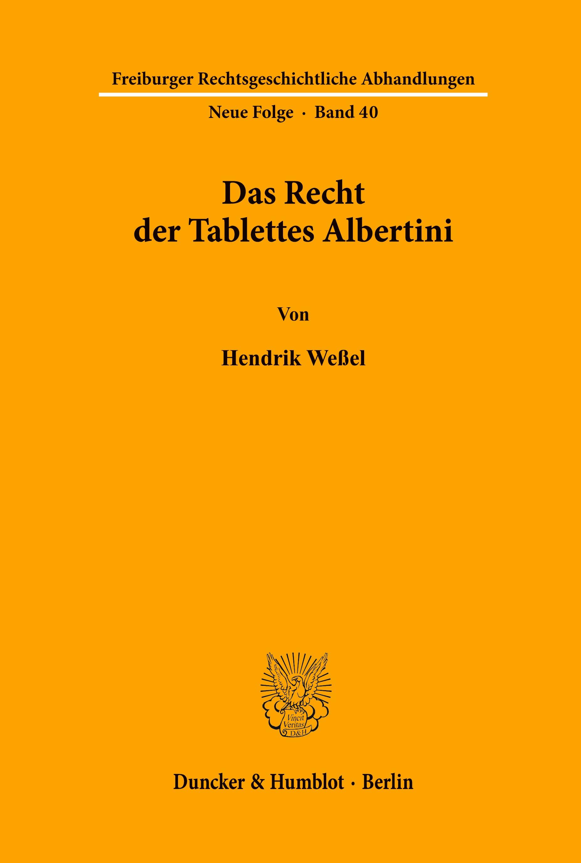 Das Recht der Tablettes Albertini.