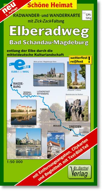 Radwanderkarte Elberadweg Bad Schandau - Magdeburg 1 : 50 000