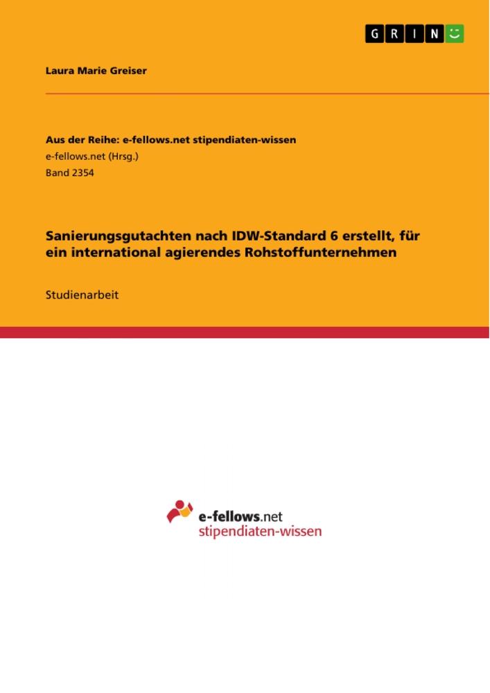 Sanierungsgutachten nach IDW-Standard 6 erstellt, für ein international agierendes Rohstoffunternehmen