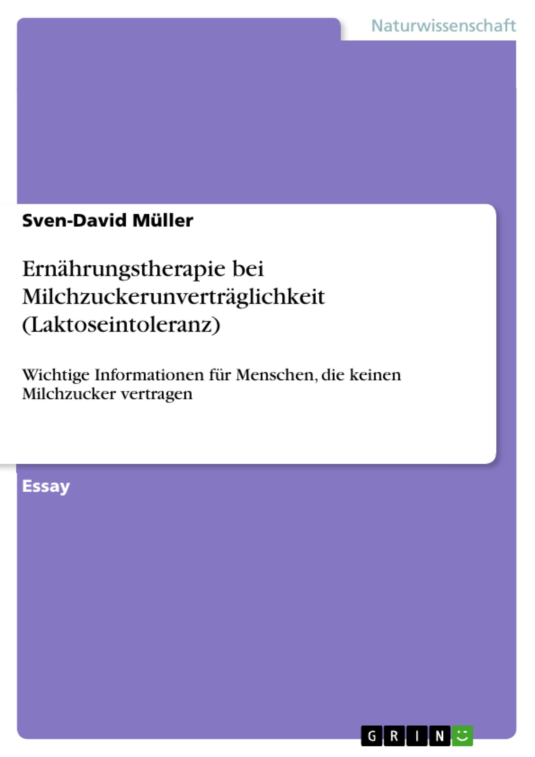 Ernährungstherapie bei Milchzuckerunverträglichkeit (Laktoseintoleranz)