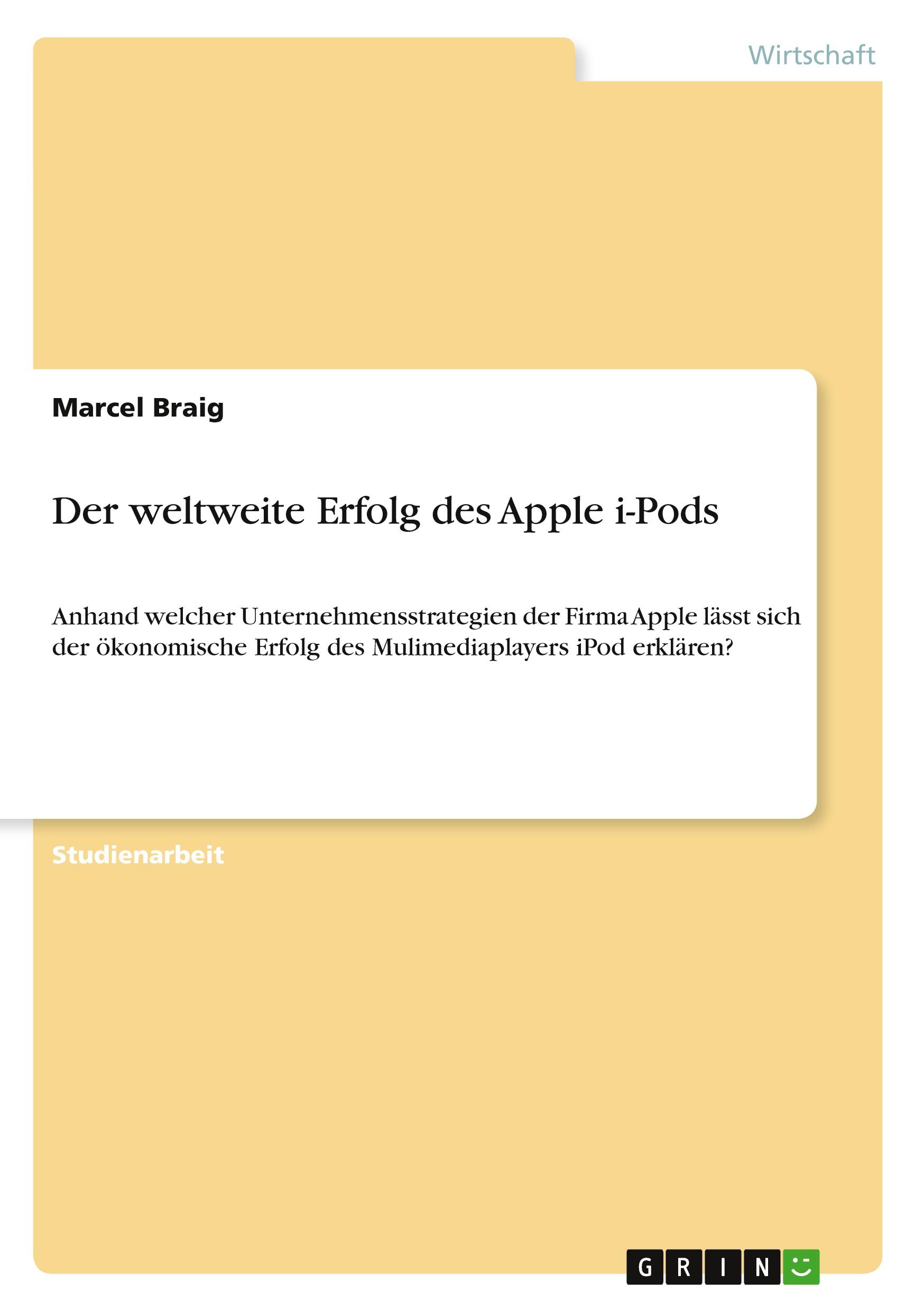 Der weltweite Erfolg des Apple i-Pods