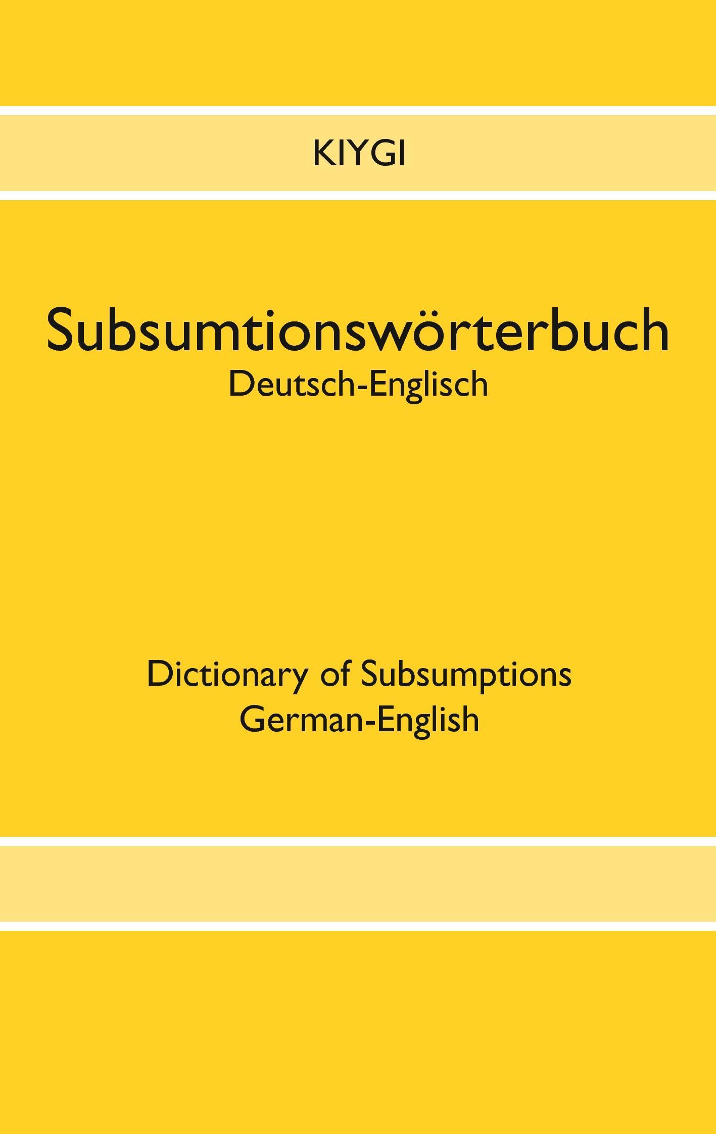 Subsumtionswörterbuch Deutsch-Englisch