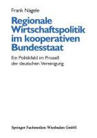 Regionale Wirtschaftspolitik im kooperativen Bundesstaat