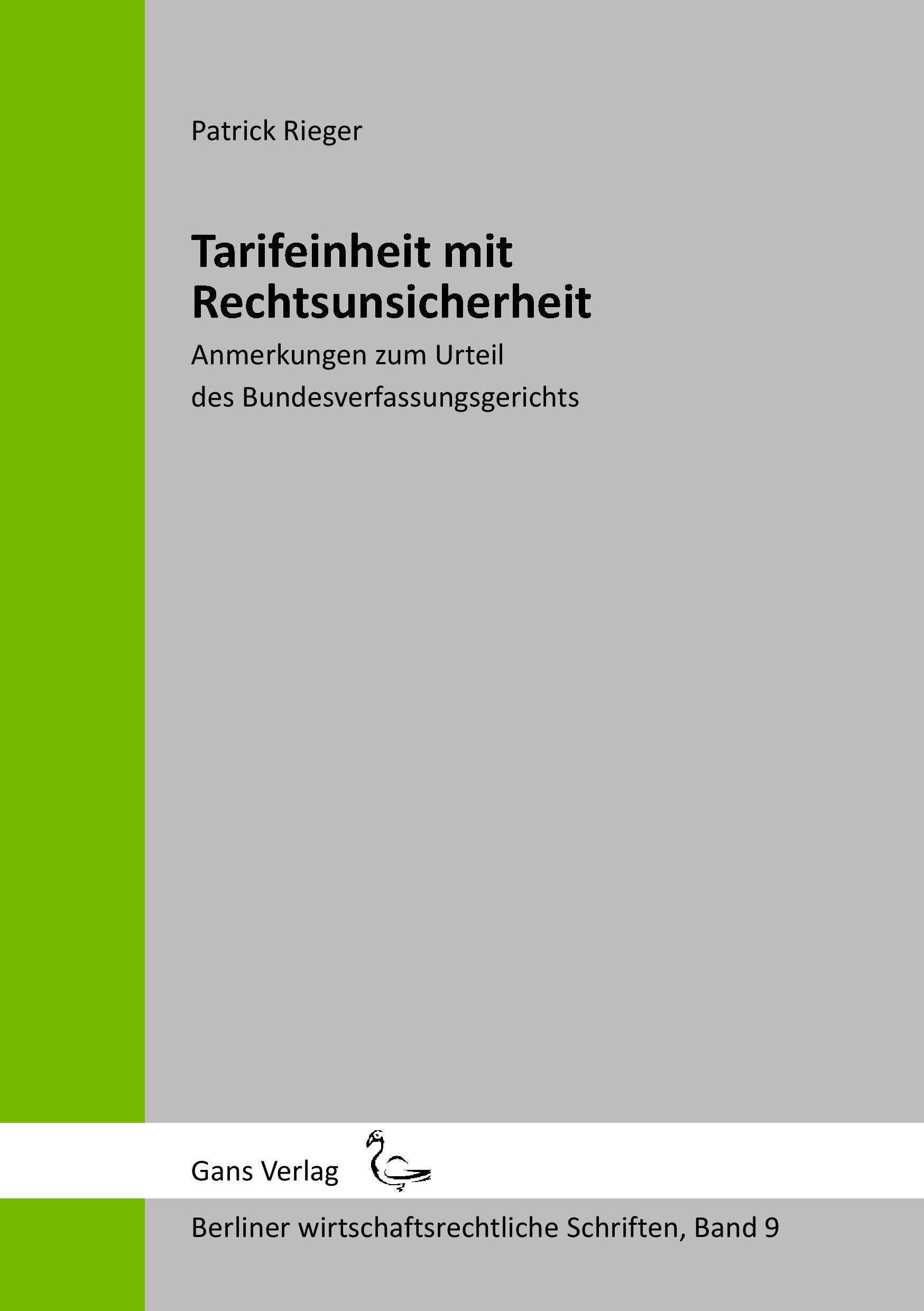 Tarifeinheit mit Rechtsunsicherheit