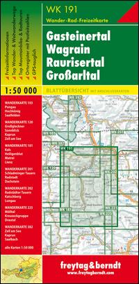 Gasteiner Tal, Wagrain, Raurisertal, Grossarltal  1 : 50 000. WK 191