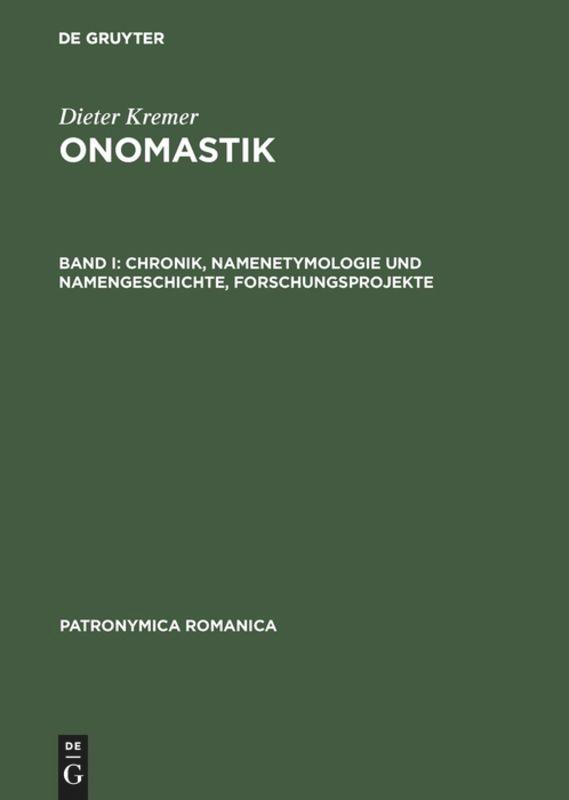 Chronik, Namenetymologie und Namengeschichte, Forschungsprojekte