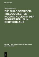 Die philosophisch-theologischen Hochschulen in der Bundesrepublik Deutschland