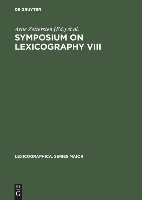 Symposium on Lexicography VIII