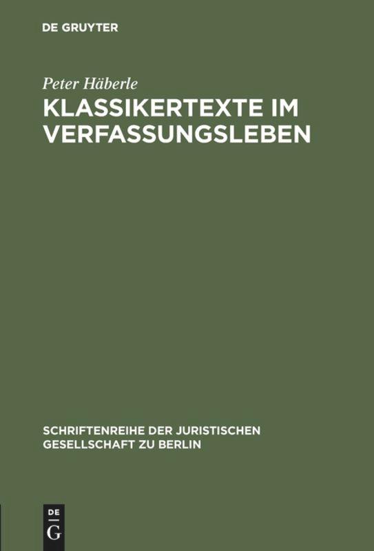 Klassikertexte im Verfassungsleben