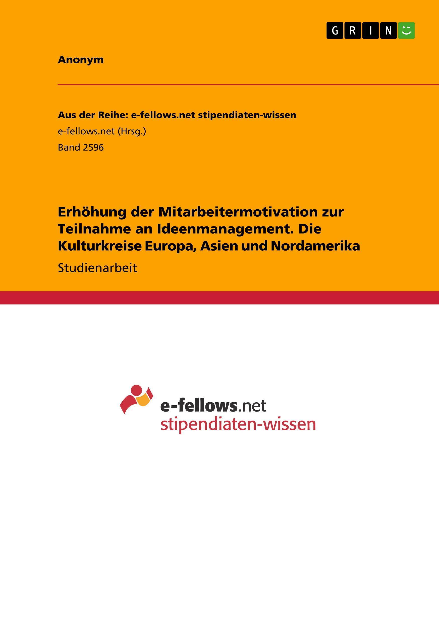 Erhöhung der Mitarbeitermotivation zur Teilnahme an Ideenmanagement. Die Kulturkreise Europa, Asien und Nordamerika