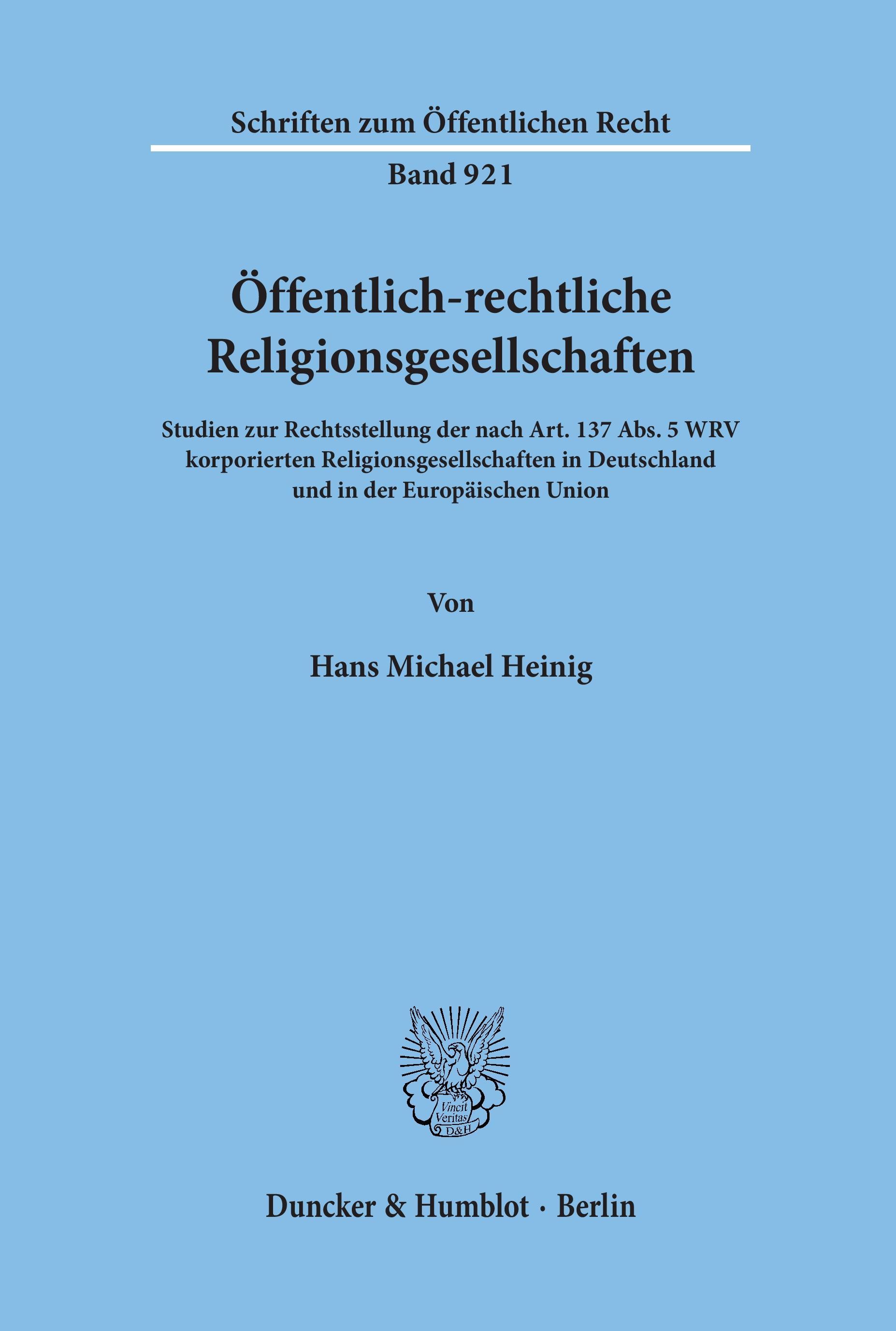 Öffentlich-rechtliche Religionsgesellschaften.