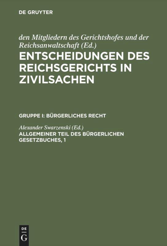 Allgemeiner Teil des Bürgerlichen Gesetzbuches, 1