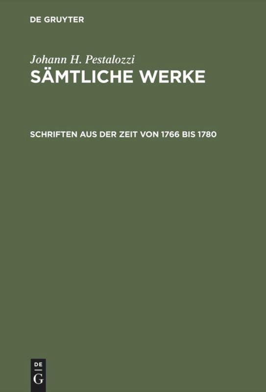 Schriften aus der Zeit von 1766 bis 1780