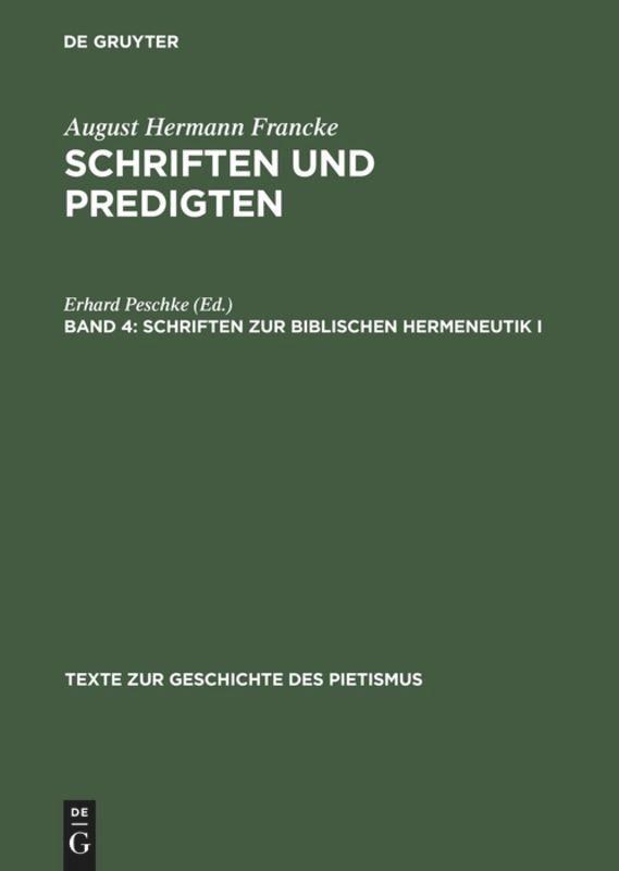 Schriften zur biblischen Hermeneutik I