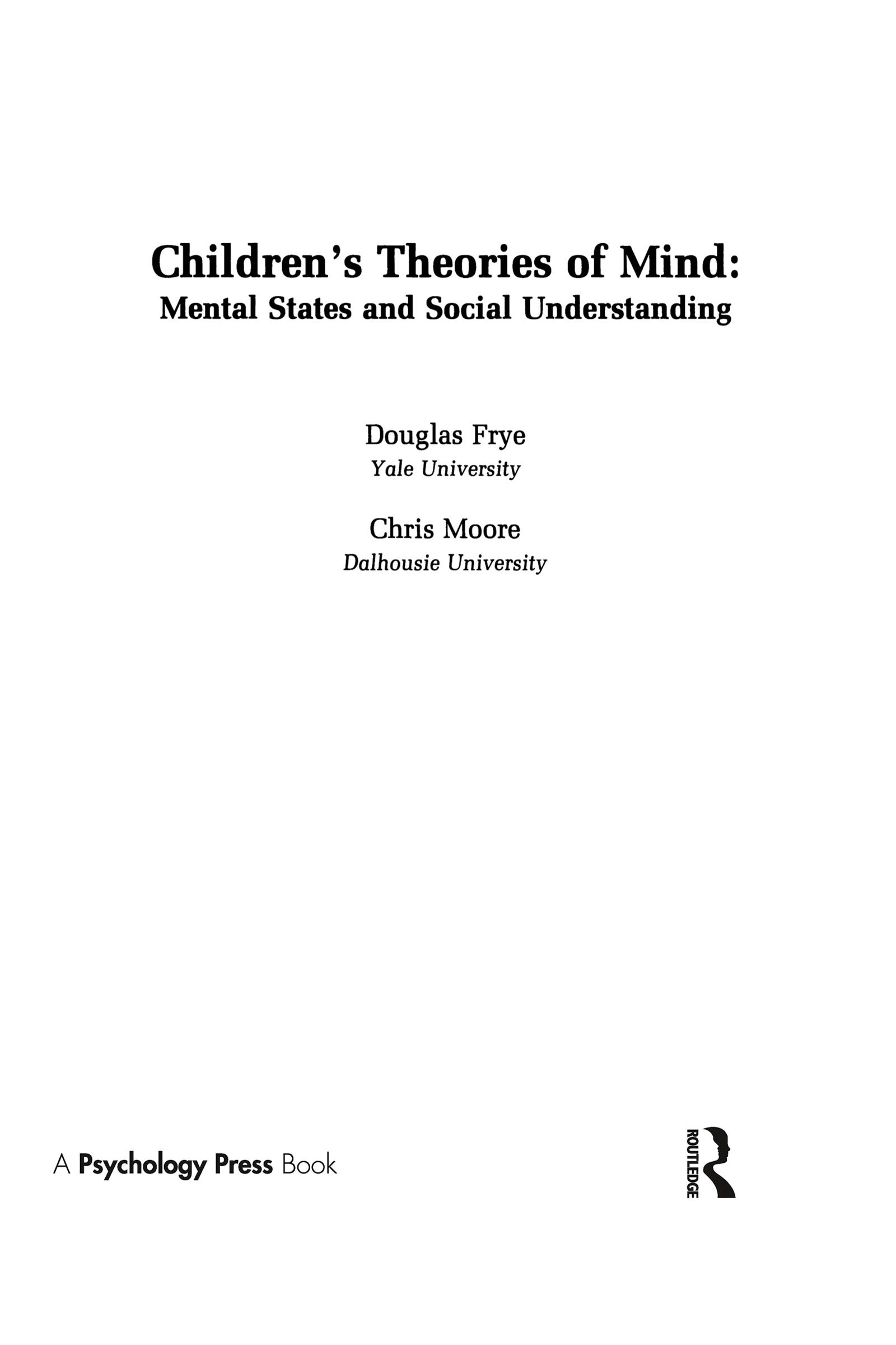 Children's Theories of Mind