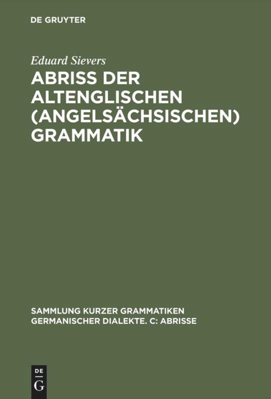 Abriss der altenglischen (angelsächsischen) Grammatik