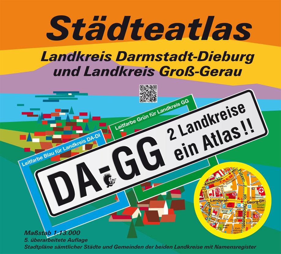 Städteatlas Landkreis Darmstadt-Dieburg und Landkreis Groß-Gerau  1:13 000