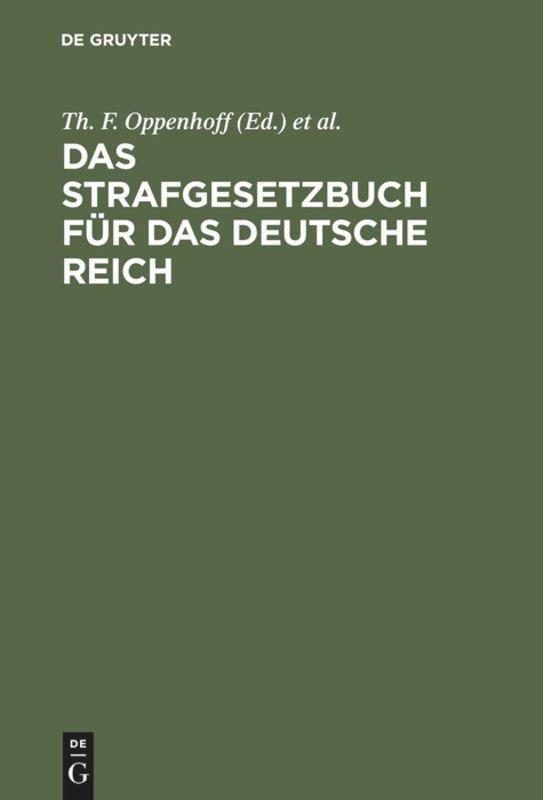 Das Strafgesetzbuch für das Deutsche Reich