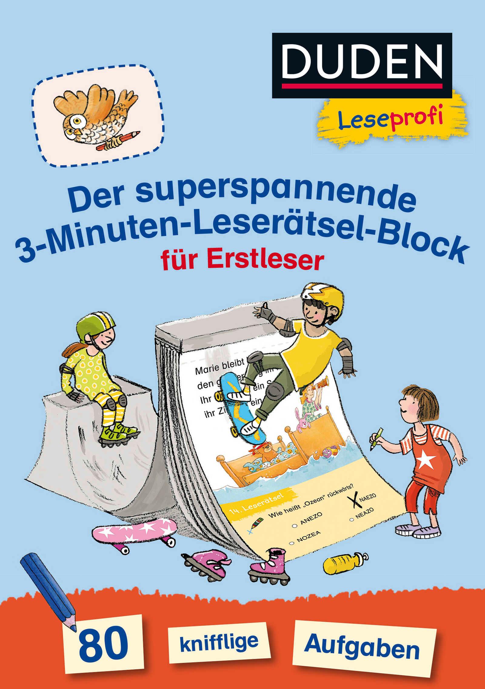 Duden Leseprofi - Der superspannende 3-Minuten-Leserätsel-Block für Erstleser