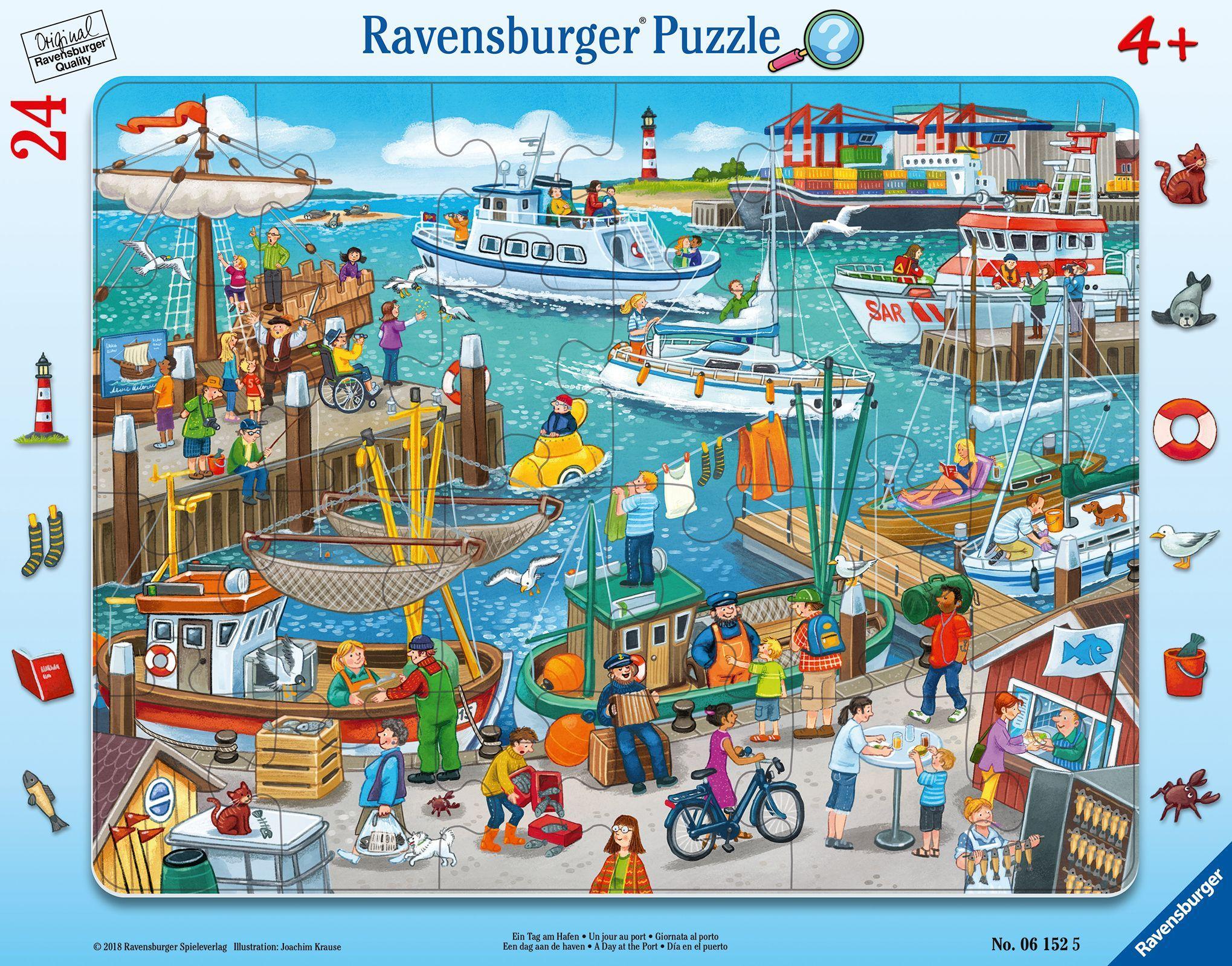 Ein Tag am Hafen 24 Teile Rahmenpuzzle