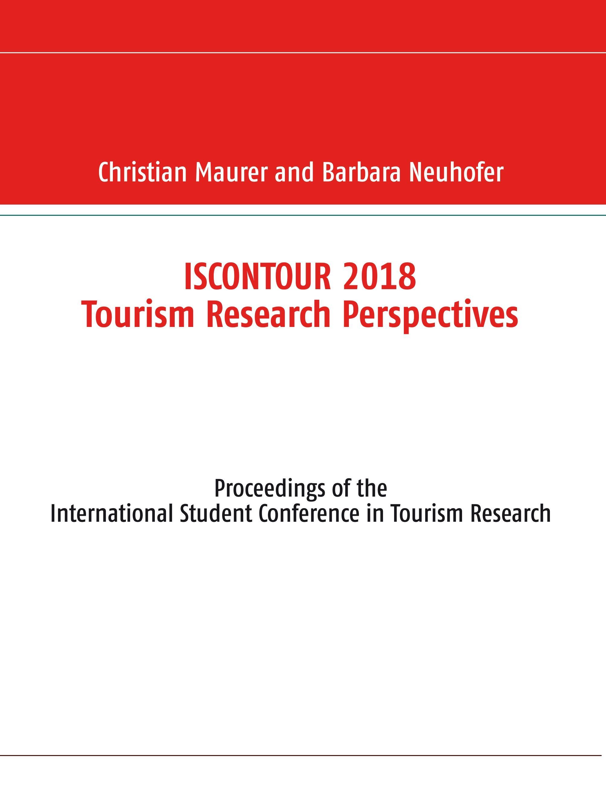 Iscontour 2018 Tourism Research Perspectives