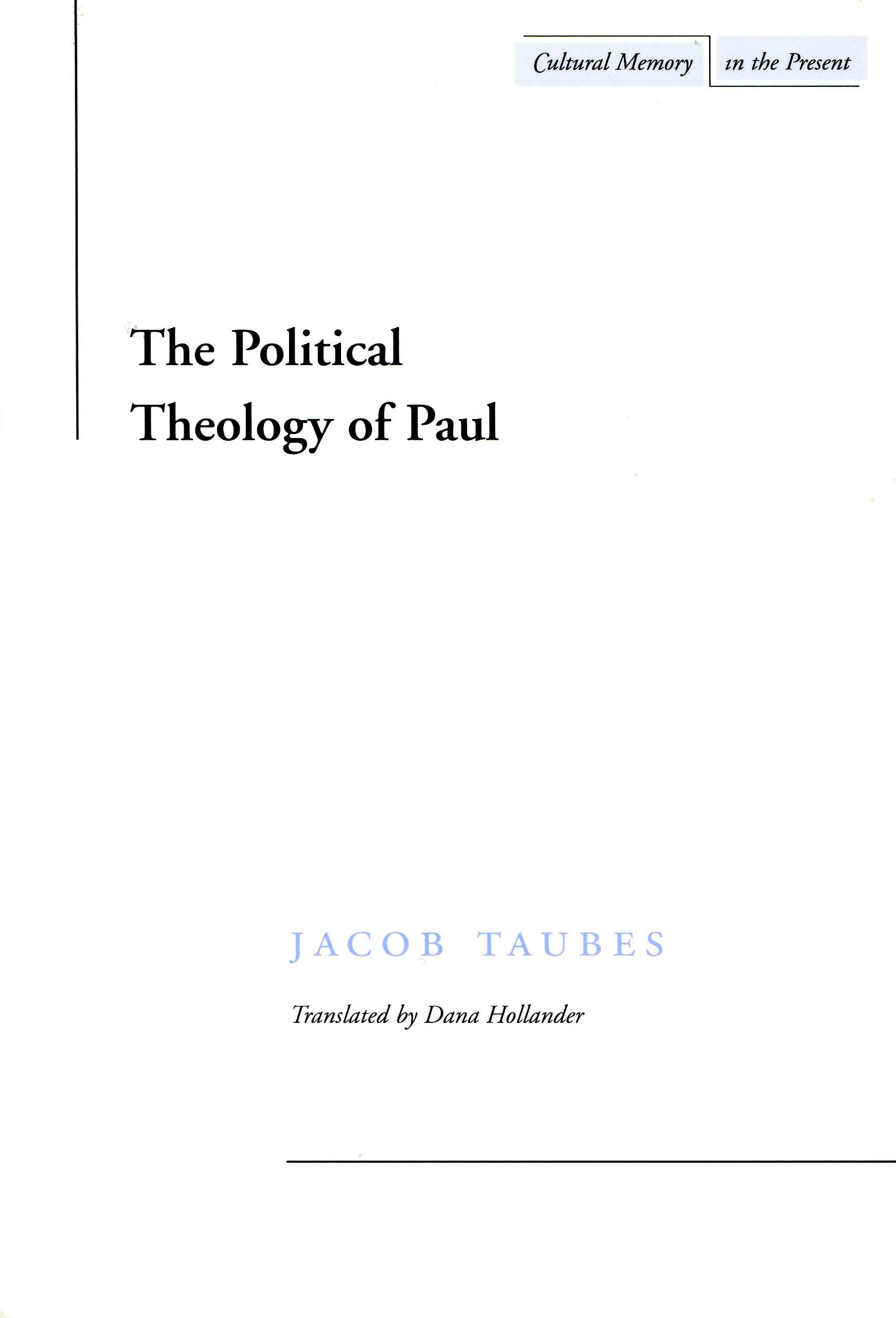 The Political Theology of Paul