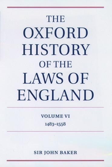 The Oxford History of the Laws of England