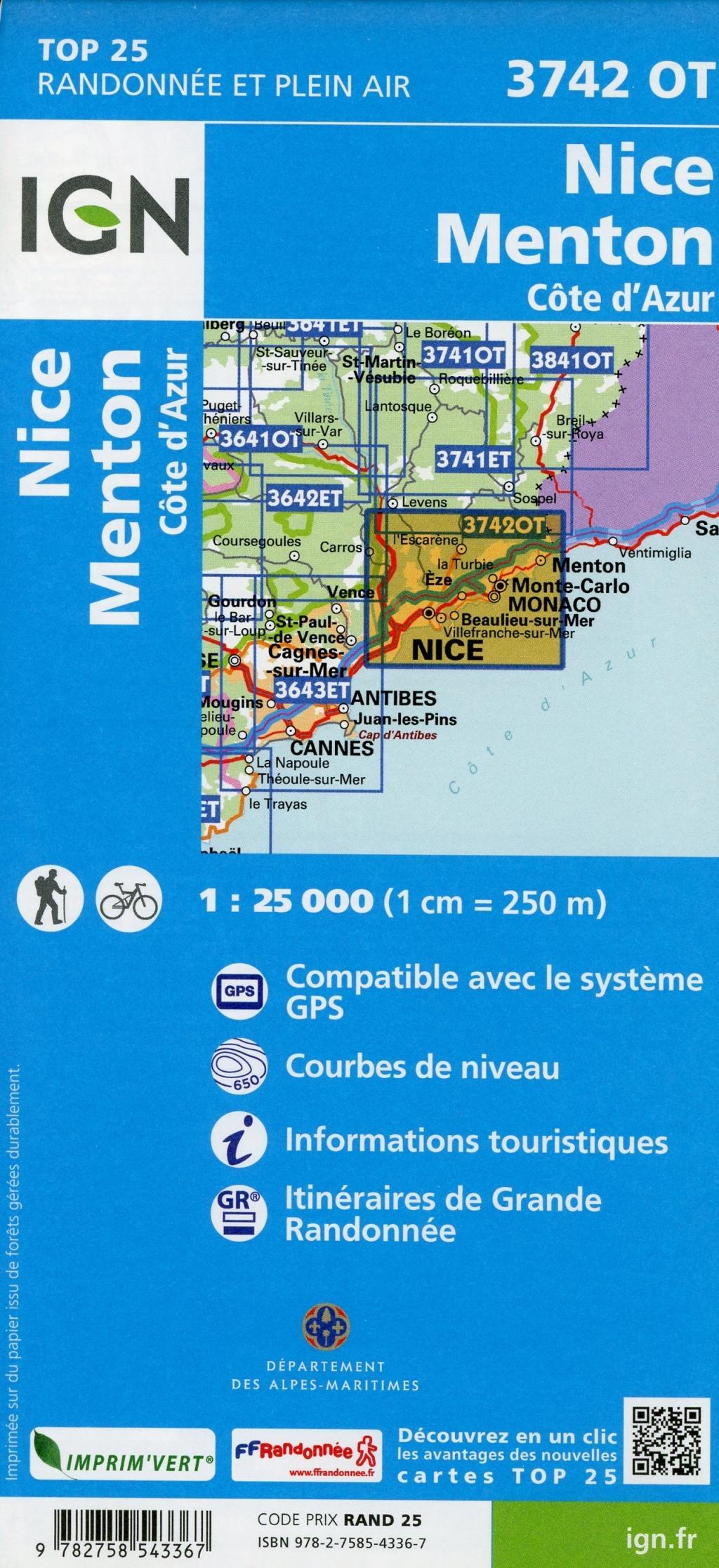 Nice - Menton - Côte d'Azur 1:25 000