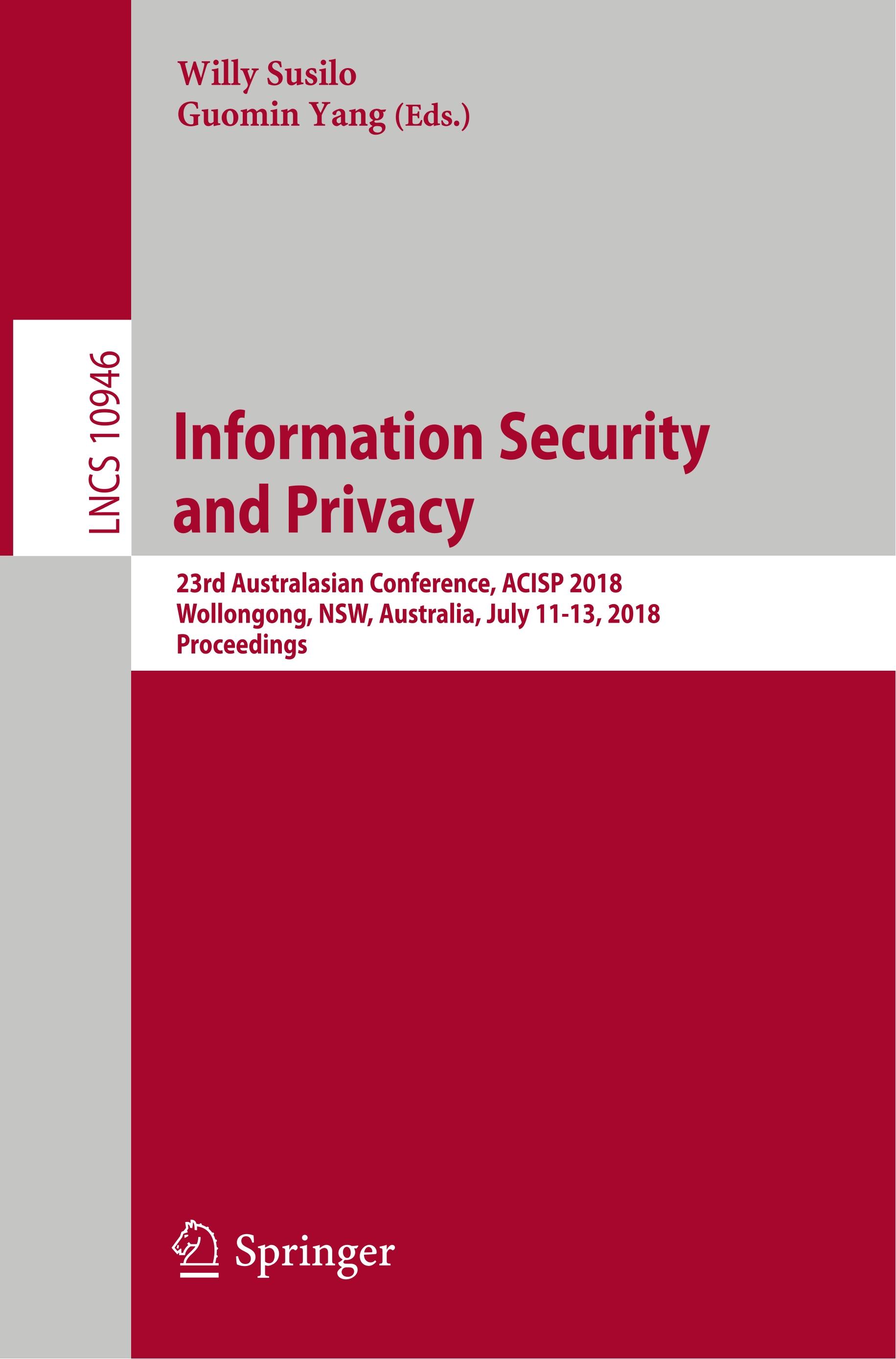 Information Security and Privacy