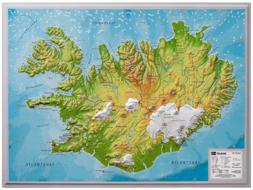 Relief Island klein 1:500.000