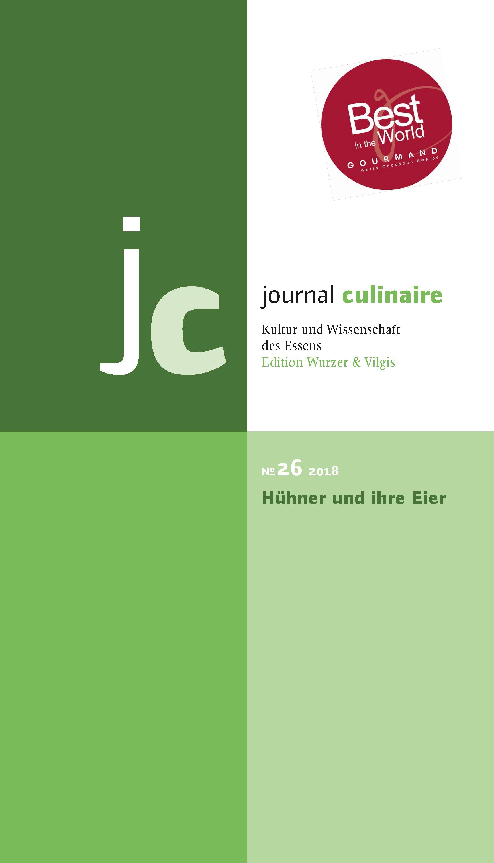 journal culinaire No. 26: Hühner und ihre Eier / Winner Gourmand World Awards 2017/18