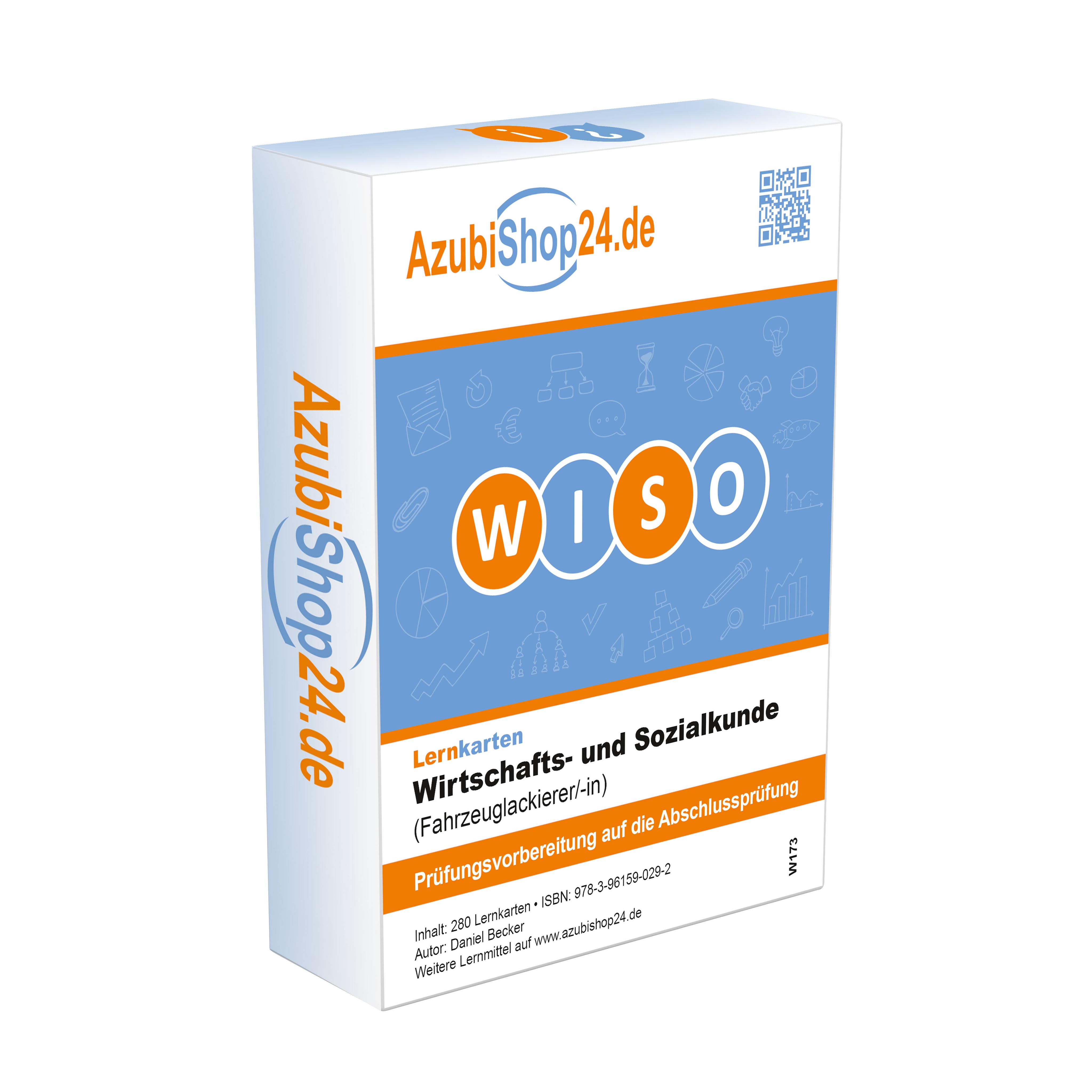 AzubiShop24.de Lernkarten Wiso Wirtschafts- und Sozialkunde Fahrzeuglackierer / Fahrzeuglackiererin für Automatisierungstechnik Prüfungsvorbereitung Wiso Prüfung