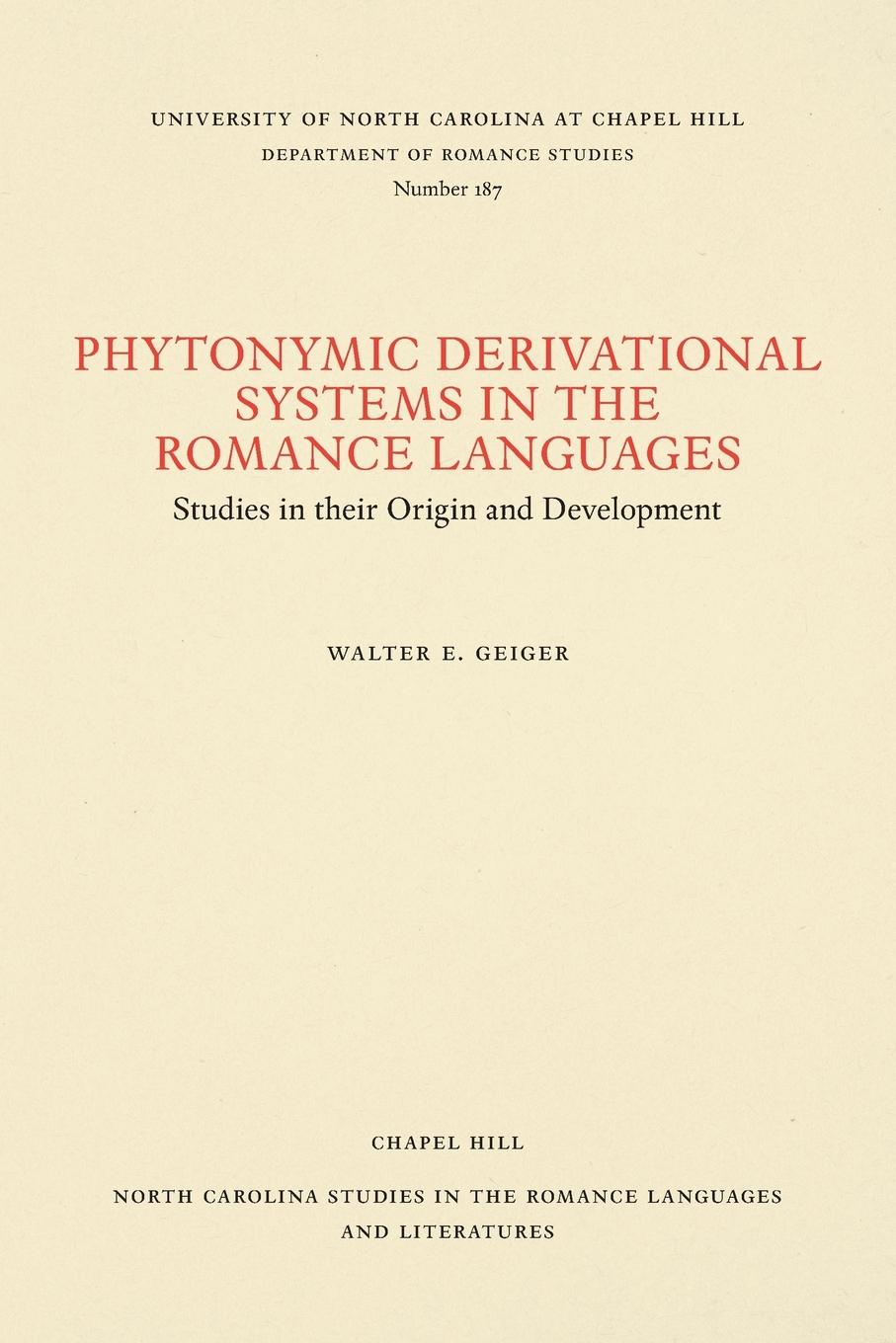 Phytonymic Derivational Systems in the Romance Languages