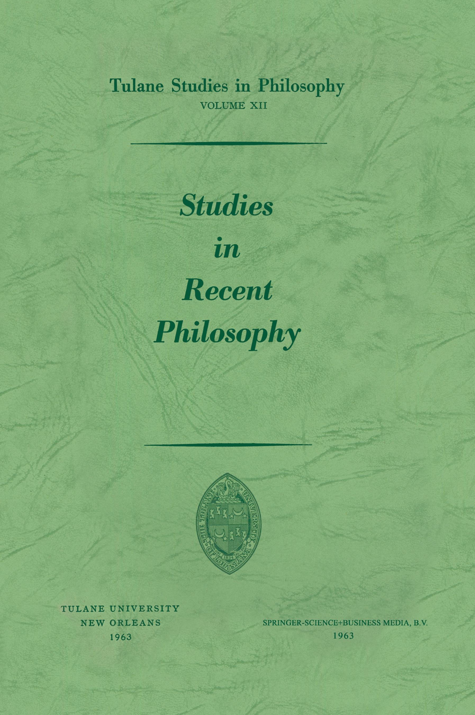 Studies in Recent Philosophy