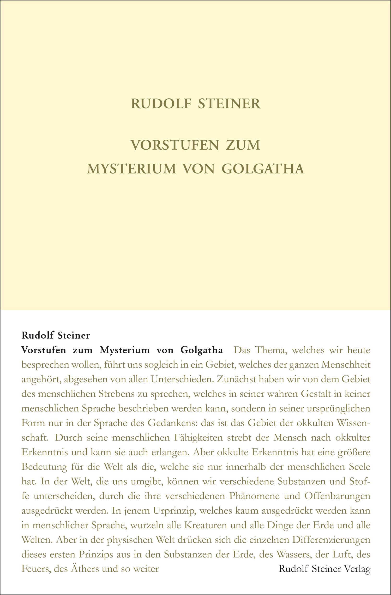 Vorstufen zum Mysterium von Golgatha