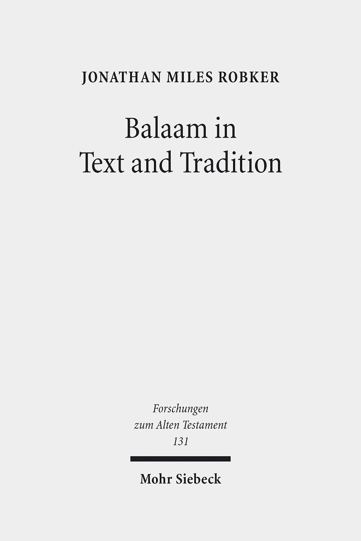 Balaam in Text and Tradition