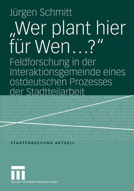 ¿Wer plant hier für Wen¿?¿