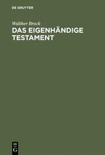 Das eigenhändige Testament