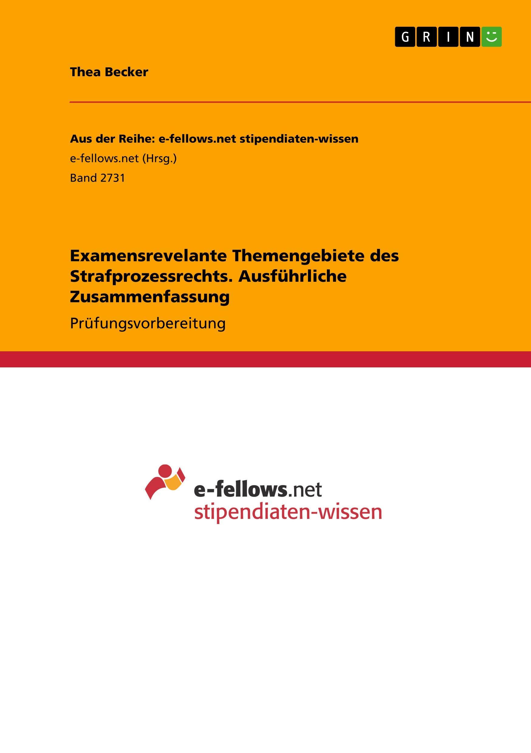 Examensrevelante Themengebiete des Strafprozessrechts. Ausführliche Zusammenfassung