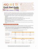 Asq(r) Se-2 Quick Start Guide in French